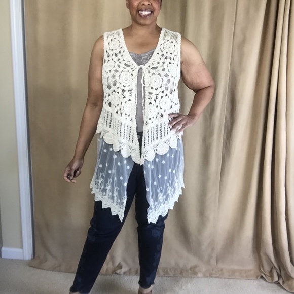 Cato Jackets & Blazers - Cato Crochet & Lace Vest Size 18/20W